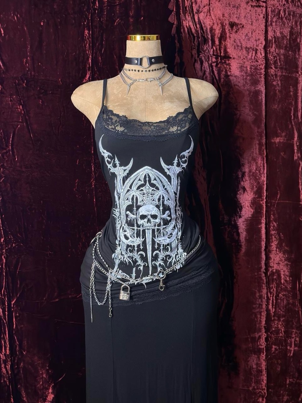 Lip Service X Riddickart Cathedral Lace Trim Mini Dress – Size L
